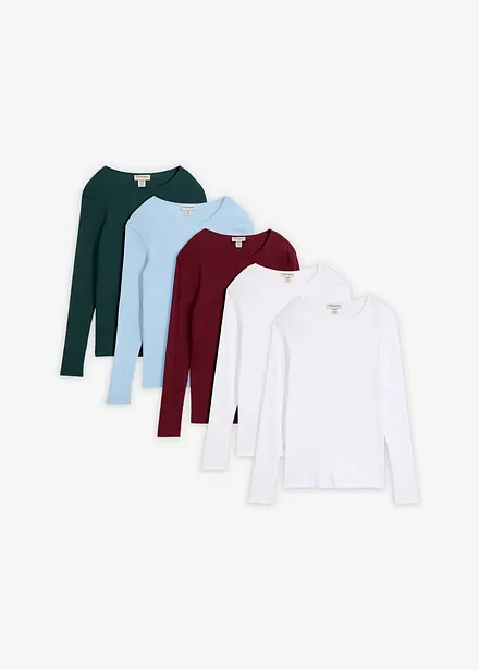 Ribbet topp i 100% &oslash;kologisk bomull (5-pack)