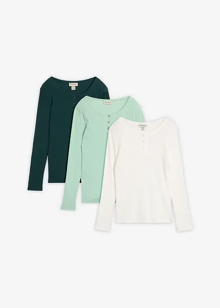 Ribbet bestefartr&oslash;ye i 100% &oslash;kologisk bomull (3-pack)