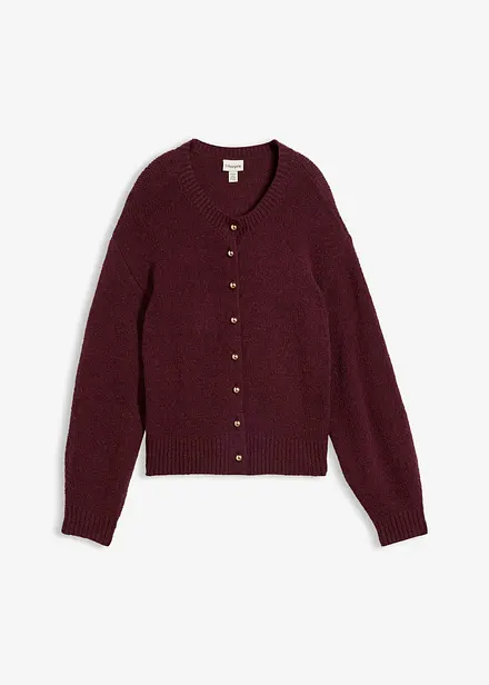 Grovstrikket cardigan med knappestolpe