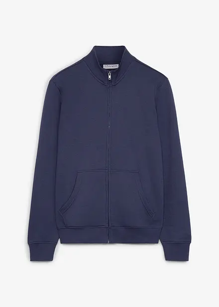 Sweatshirtjakke med h&oslash;y kant i halsen