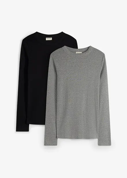 Mama topp i ribbemateriale av 100% bomull (2-pack)