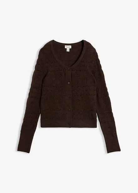 Cardigan med hullm&oslash;nster
