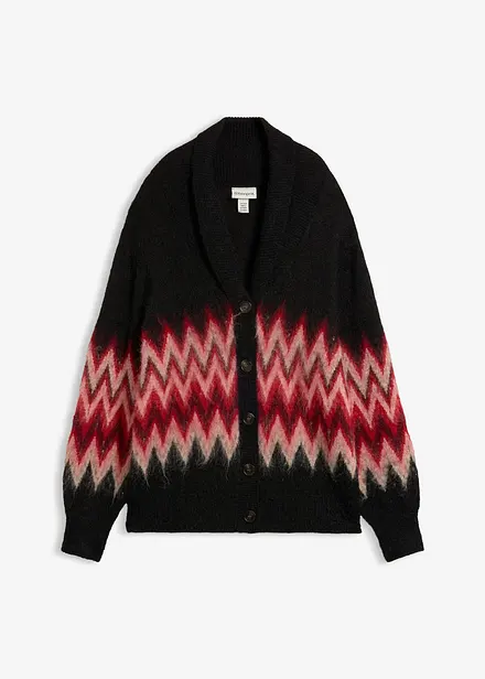 Cardigan med fint strikkem&oslash;nster