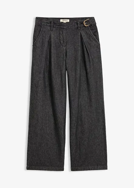 Wide leg jeans med legg