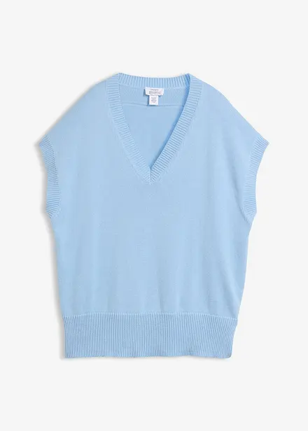 Strikkevest i 100% &oslash;kologisk bomull