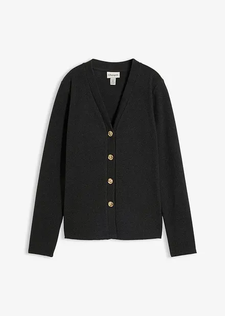 Cardigan i myk, ribbet jersey
