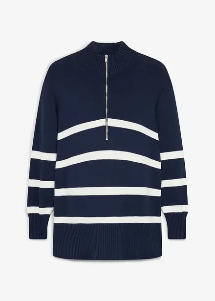 Mamma-half zip-genser i 100% &oslash;kologisk bomull