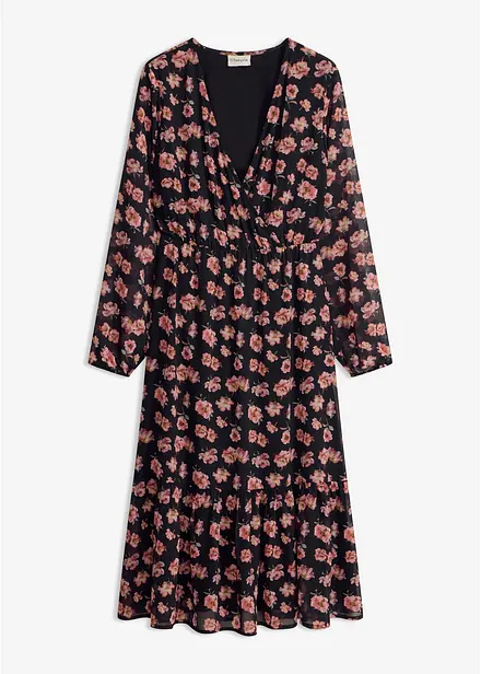 M&oslash;nstret midikjole i chiffon