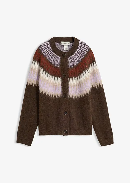 Cardigan med kofteinspirert m&oslash;nster