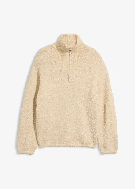 Half-zip-genser i boucl&eacute;stil