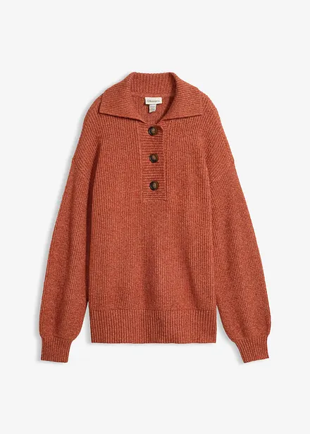 Half-zip-genser i bomullsmiks