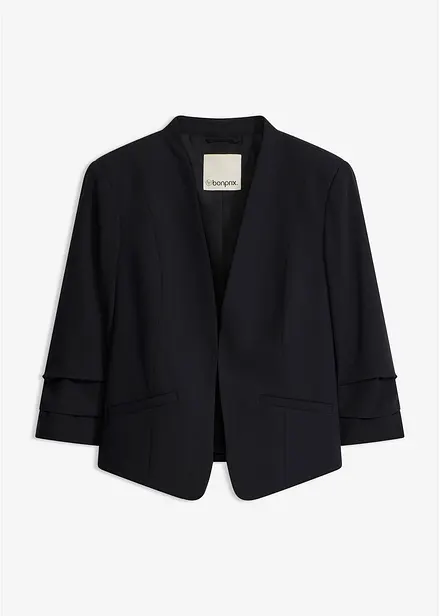 Blazer med rynkede, 3/4-lange ermer
