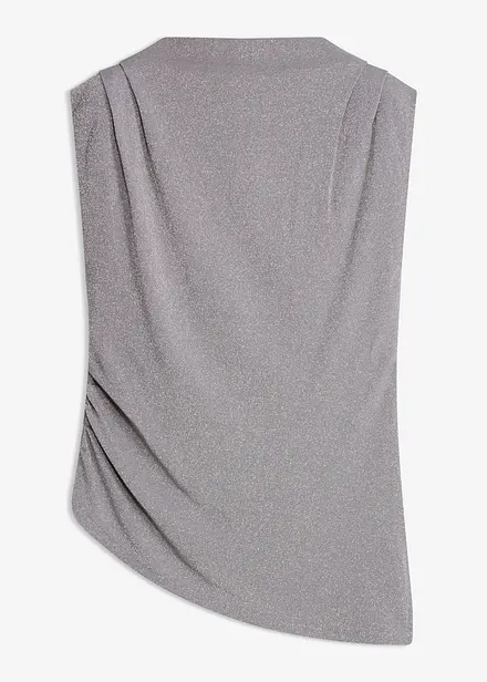 Topp med asymmetrisk nederkant og glitter