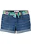 Denimshorts Mid Waist, med belte, bonprix