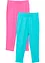 Caprileggings i økologisk bomull med stretch (2-pack), bonprix