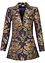 Kort blazer i gullfarget, jacquardvevd materiale og korte størrelser, bonprix