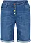 Jeans-bermuda med komfortstretch, med broderi og komfortlinning, bonprix