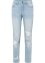 Mom-jeans med destroy-effekter, av økologisk bomull, RAINBOW