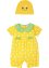 Kortermet jumpsuits+lue av økologisk bomull til baby (2-delt sett), bpc bonprix collection
