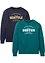 Sweatshirt i økologisk bomull (2-pack), bonprix