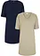 T-shirt kjole med V-utringning, oversized (2-pack), bonprix