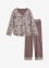 Pyjamas med knappestolpe og oppbrett på ermene, bpc bonprix collection