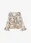 Bluse med print og volanger, bonprix