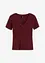 Ribbet topp med blonde, bonprix