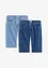 Lang jeans-bermuda med stretch, Regular Fit (2-pack), bonprix