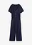 Jersey-jumpsuit med V-utringning, kort arm, bonprix