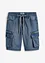 Lang jeansshorts med cargolommer, Regular Fit, John Baner JEANSWEAR