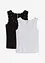 Ribbet topp i 100% bomull (2-pack), bonprix