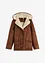 Shearling-jakke med hette, bonprix