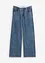 Wide Leg-jeans, Mid Waist, komfortlinning med strass, bonprix