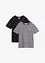Henley T-skjorte (2-pack) i ren økologisk bomull, bonprix