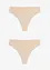 Highwaist-stringtruse med glanseffekt (2-pack), bonprix