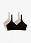 Vattert bralette uten bøyle med økologisk bomull (2-pack), bonprix