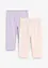 Caprileggings i økologisk bomull med elastan (2-pack), bonprix