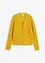 Hullstrikket cardigan med lin, bonprix