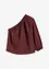 One shoulder-bluse med lin, bonprix