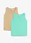 Singlet i 100% økologisk bomull (2-pack), bonprix