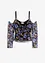 Cold-shoulder-topp i lett mesh, bonprix