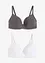 Vattert BH uten spiler med bomull (2-pack), bonprix
