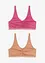Bralette med bomull og blonde (2-pack), bonprix