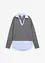 Genser i finstrikk med bluse-innfelling, bonprix