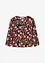 Chiffonbluse med blomsterprint og rynking i falden, bonprix