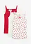 Singlet i mykt ribbemateriale med satengsløyfe (3-pack), bonprix