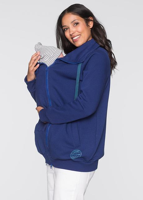 Avslappet mamma sweatjakke med innfelling og ståkrage Avslappet mamma sweatjakke med innfelling og ståkrage