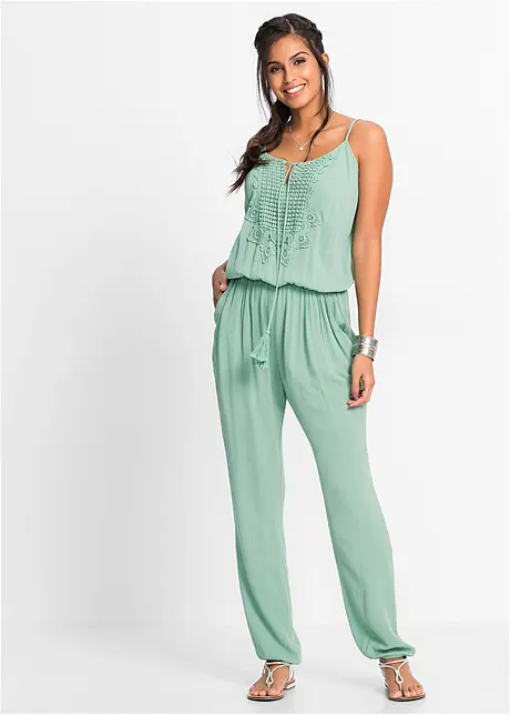 Jumpsuit med blonde, bonprix