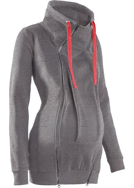 Avslappet mamma sweatjakke med innfelling og ståkrage Avslappet mamma sweatjakke med innfelling og ståkrage